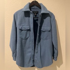 Rachel Zoe shacket long sleeve button front teddy shirt jacket 💙